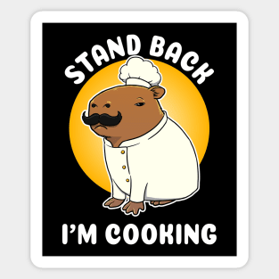 Stand Back I'm Cooking Capybara Chef Cartoon Sticker